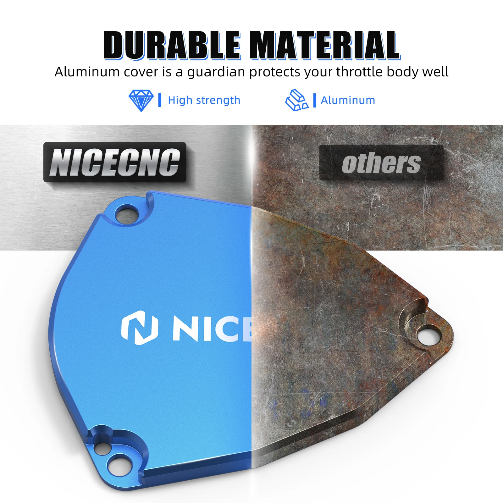 NICECNC ATV Drosselklappengehäuse-Abdeckkappe, Schutz für Yamaha Raptor 700 2012–2023, Raptor 700R 2016–2024, 2019, Raptor 700 700 R, Aluminium – Detail 5
