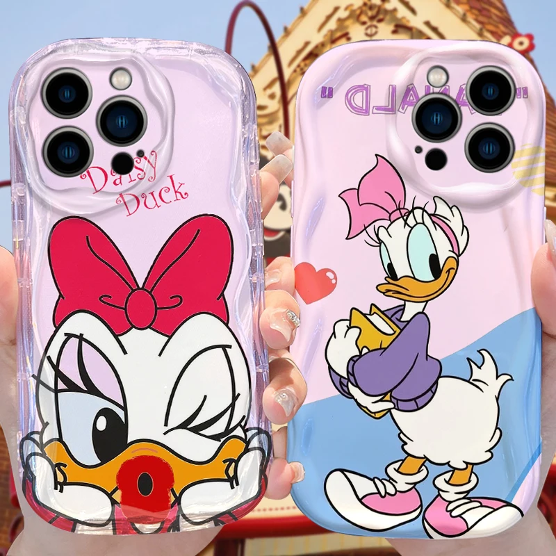 Disney Daisy Duck Wave Phone Case for iPhone 15 14 Pro Max 13 12 Mini 11 XS X XR 8 7 6 6S Plus SE 2022 2020 Silicone Cover Funda