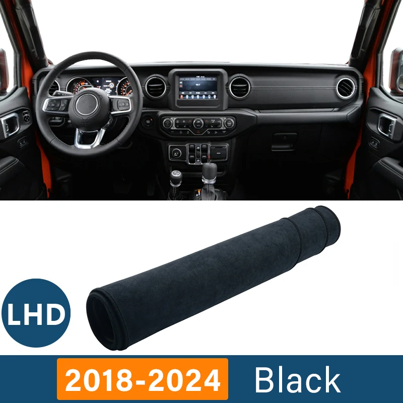 

Чехол на приборную панель автомобиля, избегайте света, противоультрафиолетовые ковры, чехол, нескользящие коврики для Jeep Wrangler JL 2018 2019 2020 2021 2022 2023 2024