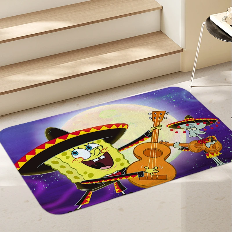 Rug for Bedroom S-SpongeBobs Bathroom Foot Mat Soft Outdoor Entrance Doormat Carpets for Living Room Modern Home Decoration