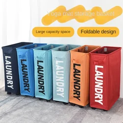 Foldable Laundry Basket Dirty Clothes Basket Clothes Organizer Yoga Storage Basket Home Assortment Box with Wheel Laundry Basket