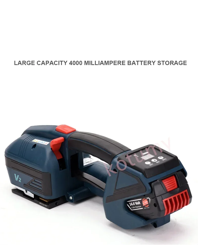 Hot sales Portable V2 Electric Strapping Machine 3200N Battery Powered Automatic Banding Package Tool For 13-16mm PET Belt 6