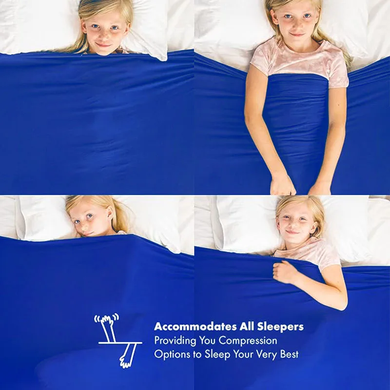 ملاءة سرير حسية أرجوحة بطانية حسية ملاءات ضغط حسية لتخفيف التوتر تساعد الأطفال والكبار وسادة النوم المحسنة #4