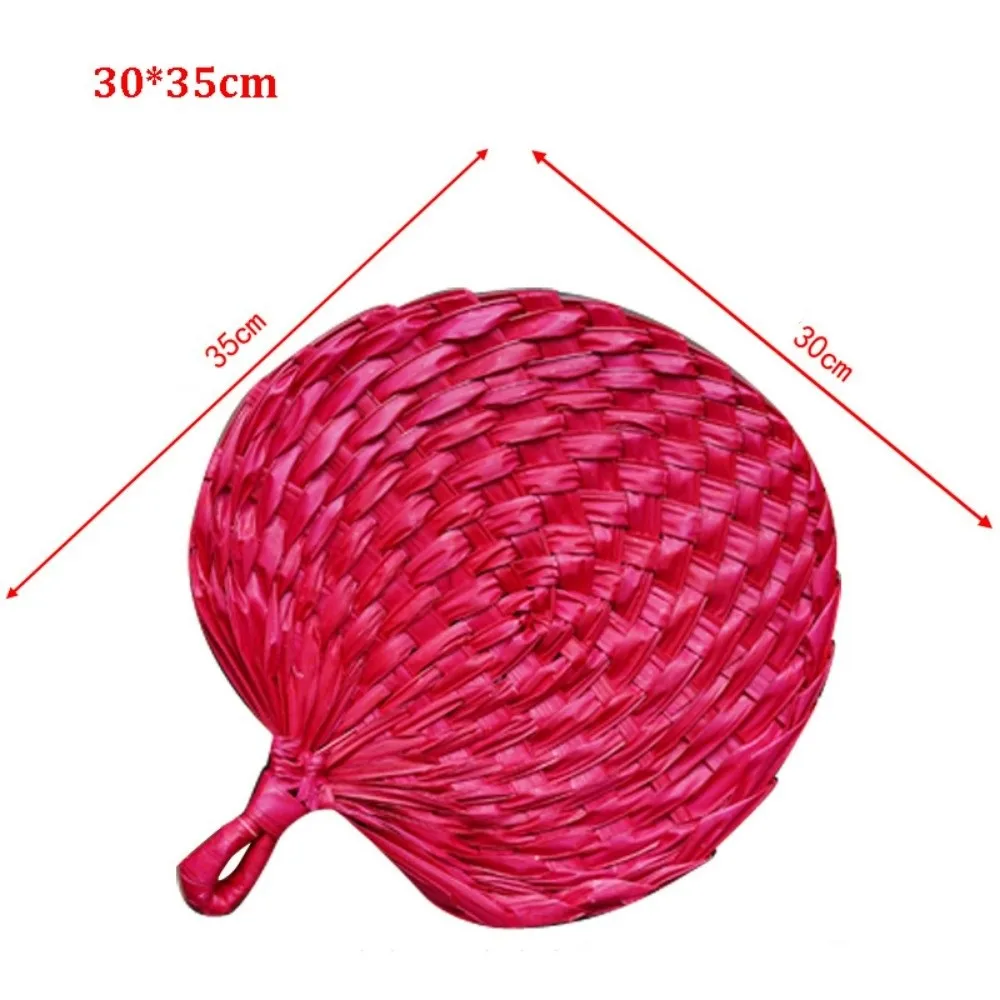 Durable Manual Straw Hand Fans Handmade Ancient Style Hand-woven Dance Fan Portable Small Chinese Style Summer Cooling Fan