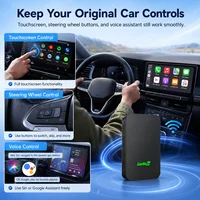 Carlinkit 5.0 Wireless CarPlay Android Auto Adapter 2 in 1 Wired to Wireless Converter for Factory CarPlay Android Auto Cars Dual Band 2.4G 5G WiFi Bluetooth 5.2 Auto Reconnect OTA Update Plug and Play Car Dongle 3