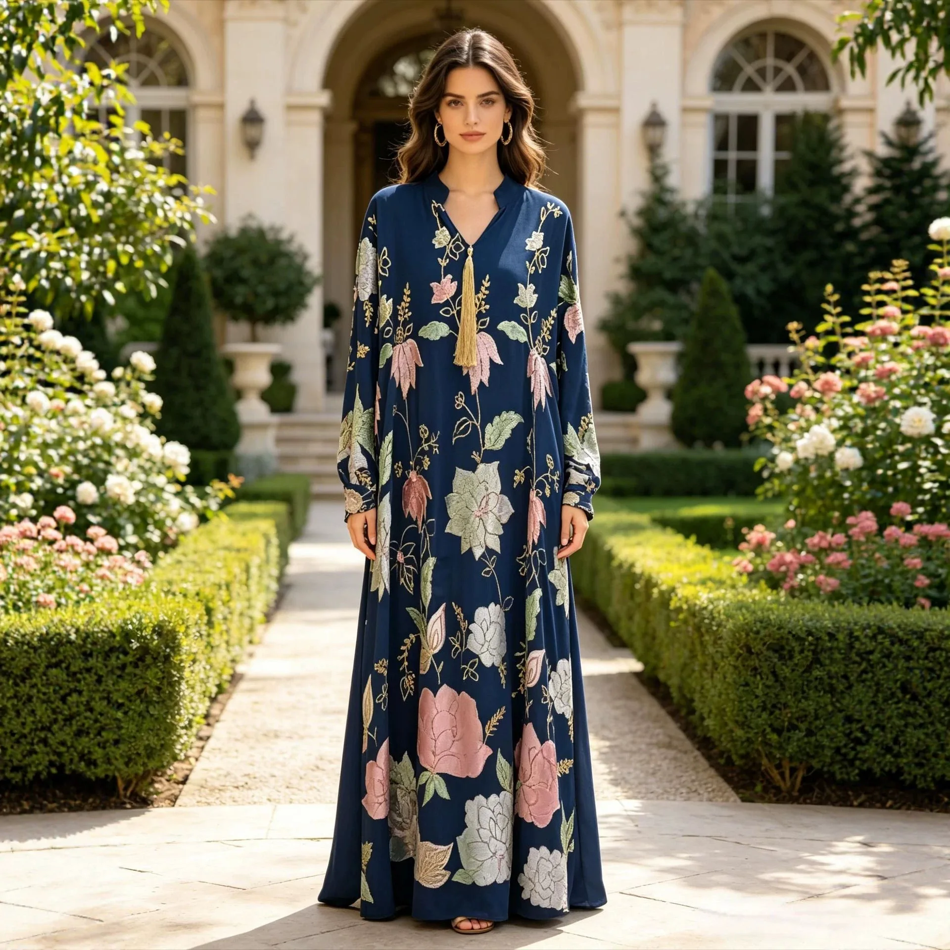 2026 new ins style robe sequined embroidered women's clothing fringed dress ethnic style
