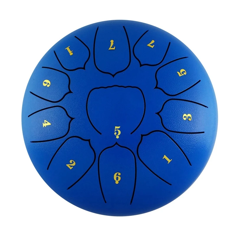 

6 Inch 11 Tone Steel Tongue Drum Hand Pan Drum Drumstick Percussion Music Instrument Tambourine Drum Replacement Parts C