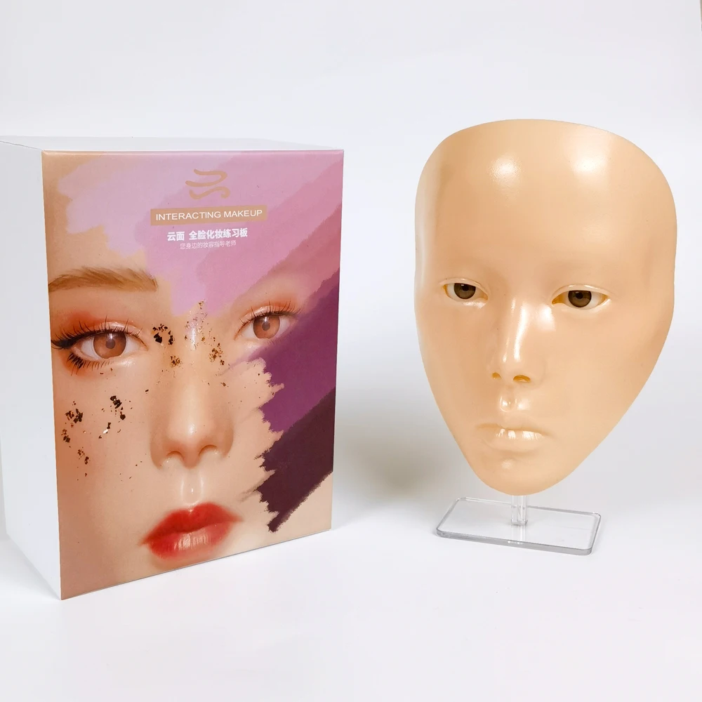 

New Arrival 5D Face Reusable Makeup Practice Mask Board Eye Pad Silicone Bionic Skin Mannequi All Face Tattoo ad