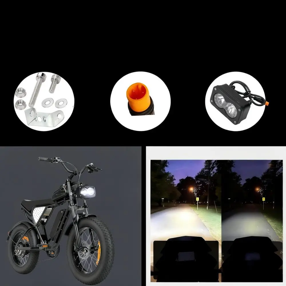 Universal LED Spot Light For Ridstar Q20 Ebike Mountain Bike Off Road Vehicle Exterior Lamp Aluminum Alloy Bright White