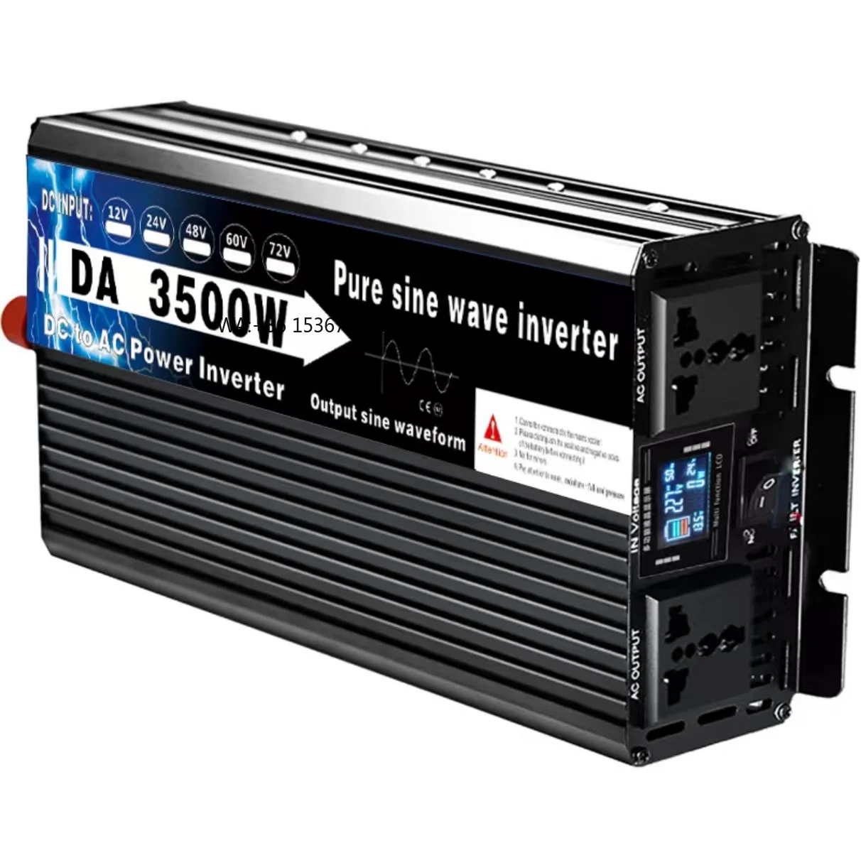 

Pure Sine Wave Inverter DC 12V-72V to AC 110V 220V 3500W 5500W 6000W Transformer Power Solar Car Inverters LCD Converter Remote