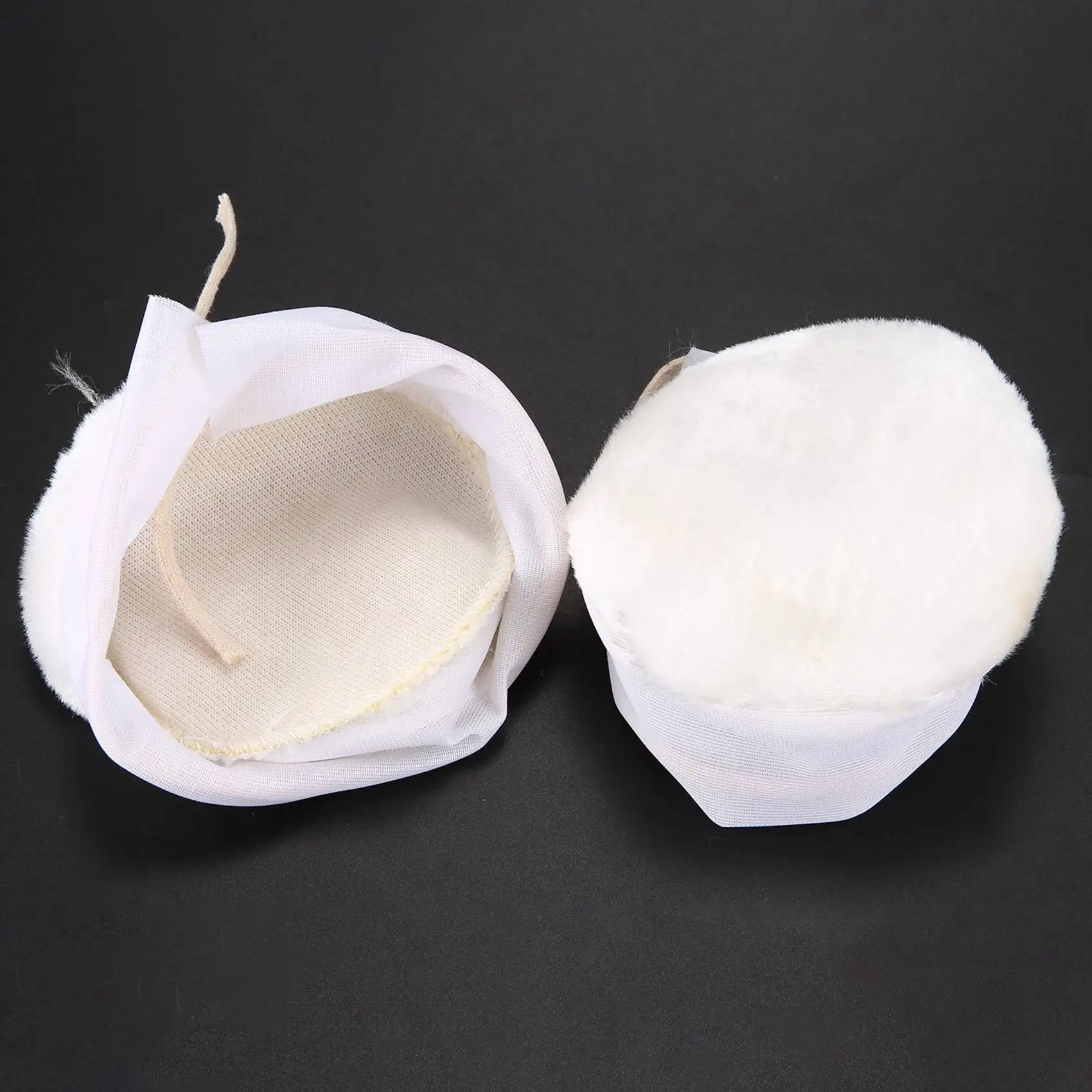 

50Pcs Polisher/Buffer Kit Soft Wool Bonnet Pad White:4 Inch