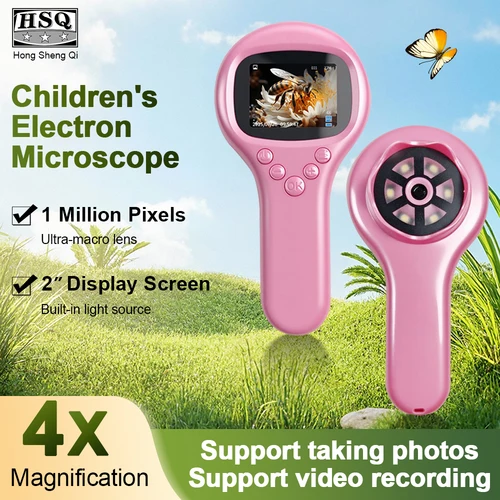 Imagen 2 del producto Microscopio portátil para niños, microscopio Digital de aumento de 2 pulgadas, juguete para regalo de ciencia educativa para niños