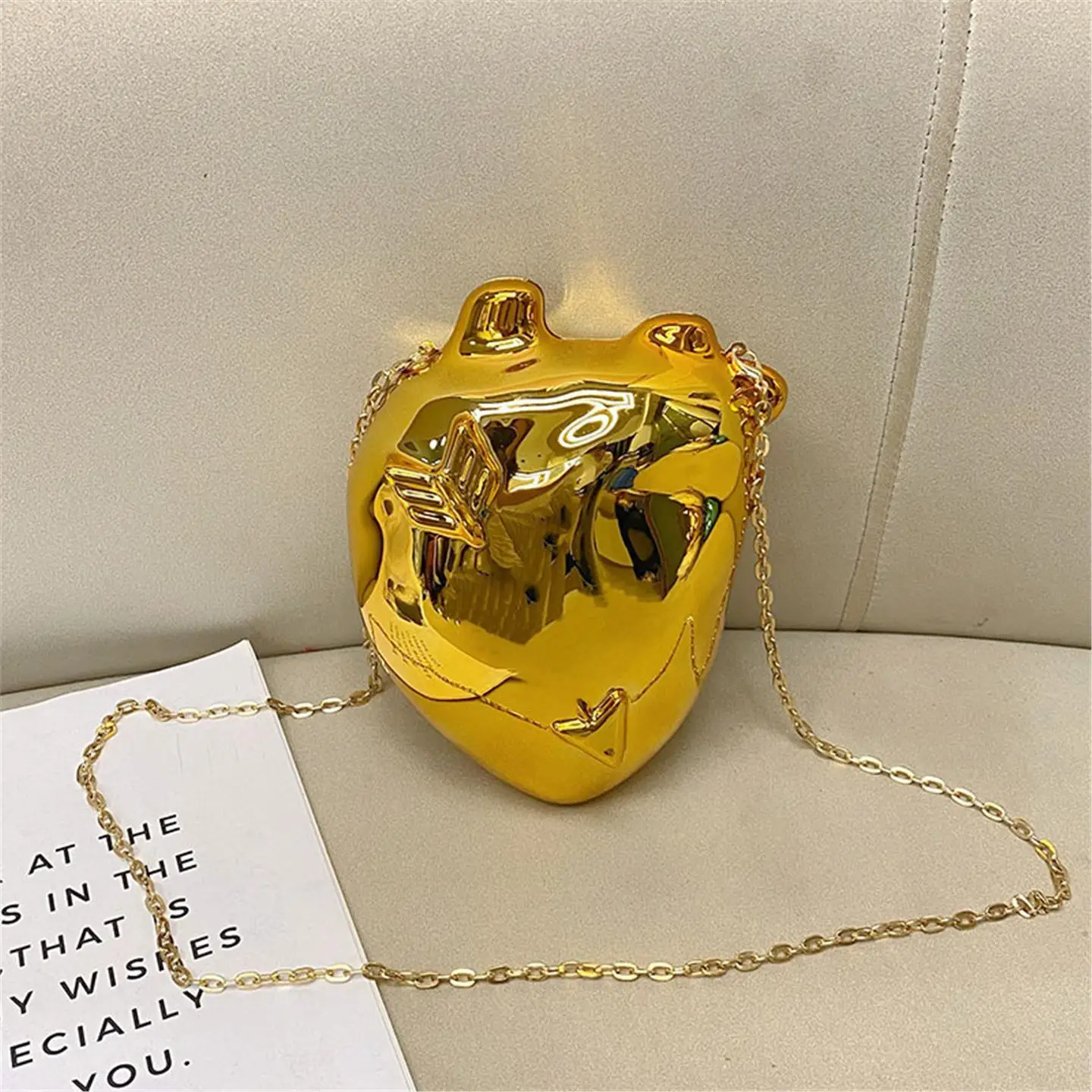 

Простая акриловая сумка-коробка с изображением сердца, сумка через плечо, необычный дизайн, персонализированная повседневная женская сумка Ele Feel