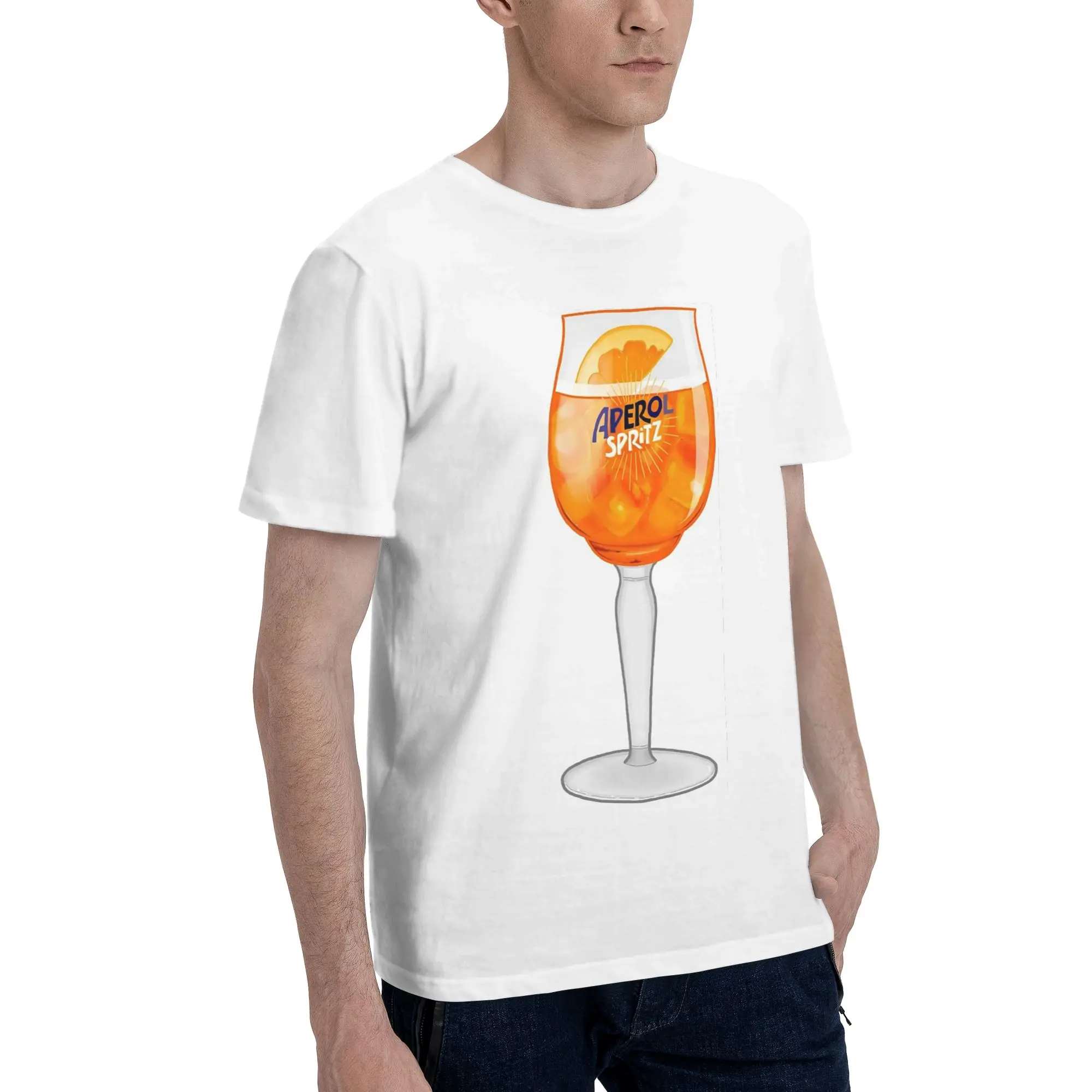 

Aperol Spritz in a Gl Men T-Shirt Plus Size T Shirts Men's Round Neck Cotton Tees Short Summer Male