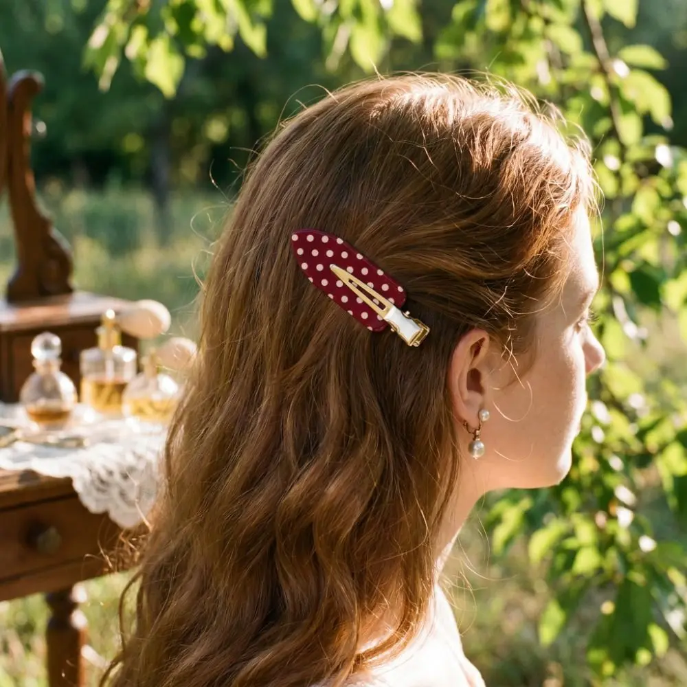 Black White Polka Dot Hair Clip Wave Point Acetic Acid Acetate Seamless Hairpin Minimalist Design Elegant Side Clip