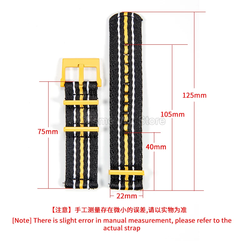 Nylonowy pasek do uszu męski tkany na płótnie oddychający pasek do zegarka Omega Baopo Longqin Breitling