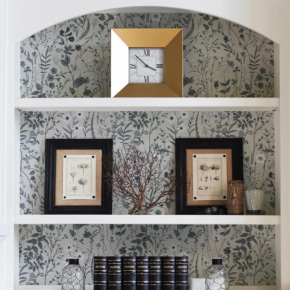 ورق حائط من كلوريد البولي فينيل الأخضر المزهر ، كلاسيكي ، عتيق ، مظلم ، أثاث ، ملصق خزانة ، مقاوم للماء ، حمام ، مطبخ ، ورق اتصال