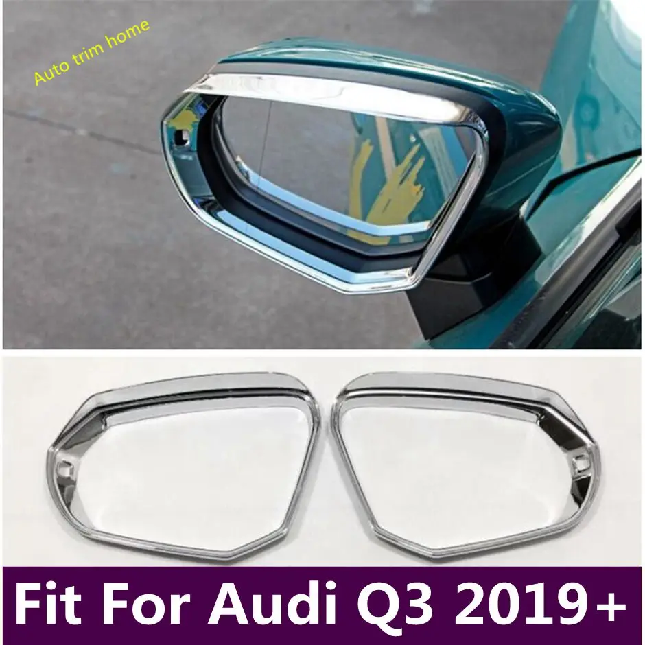 

Chrome Rearview Mirror Rain Eyebrow Deflector Blades Rear View Back Mirror Cover Trim Fit For Audi Q3 2019 - 2023 Accessories