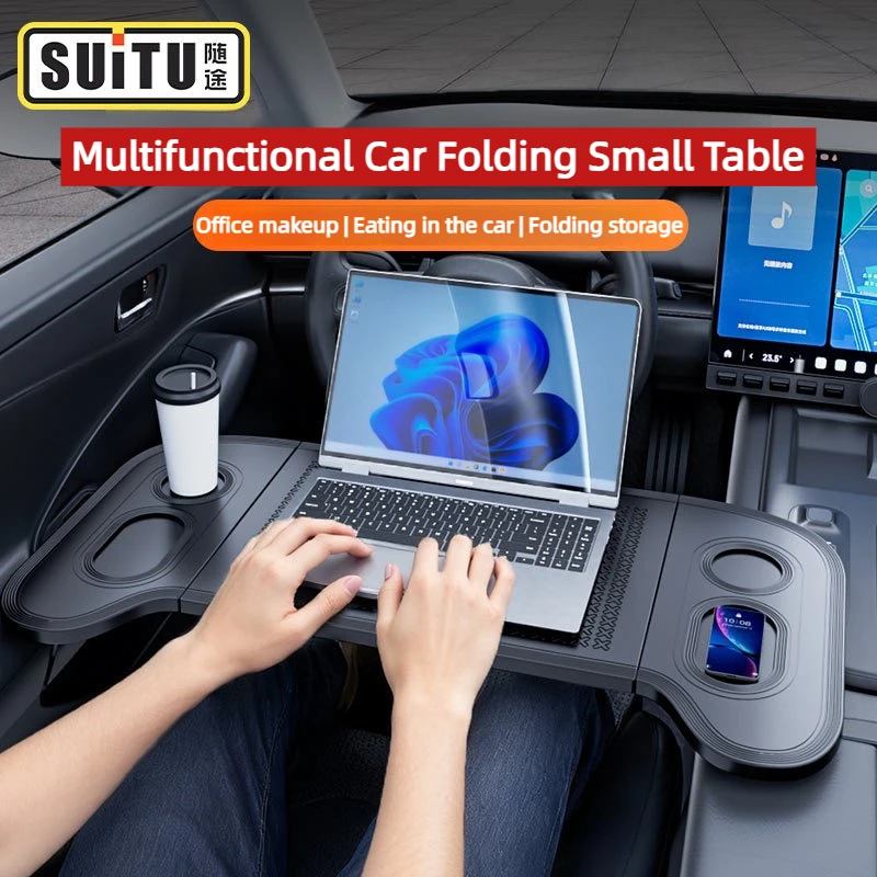 Car Steering Wheel Desk For New Energy Vehicles Car Steering Wheel Laptop Foldable Tray Food Desk Portable car Office Table