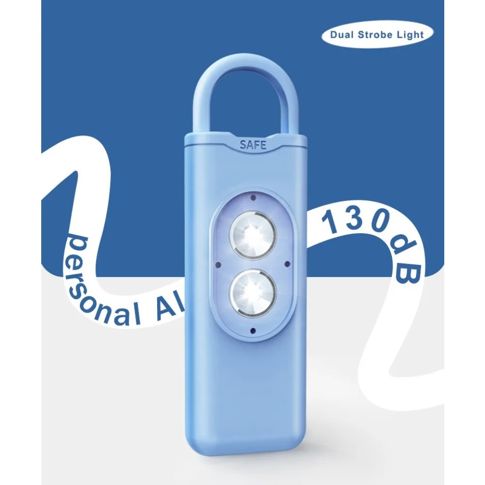 Auto-Defesa Chaveiro para Mulheres, Alarme Alto Bling, Recarregável USB, Roubo de Emergência, Som LED Light, 130db