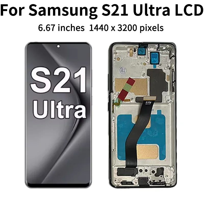Wyświetlacz TFT LCD 6.67" Testowany do Samsung S21 Ultra 5G G998 G998U G998B, Ekran Dotykowy Digitizer, Zestaw Części Zamiennych — zdjęcie produktu 3