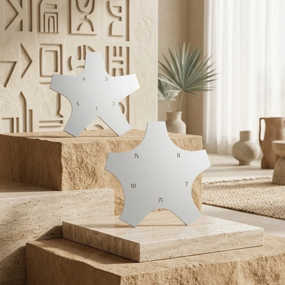 Stainless Steel Star Shaped Curve Ruler for Corner Radius Transfer and Replication on Walls Ceilings and Floors
