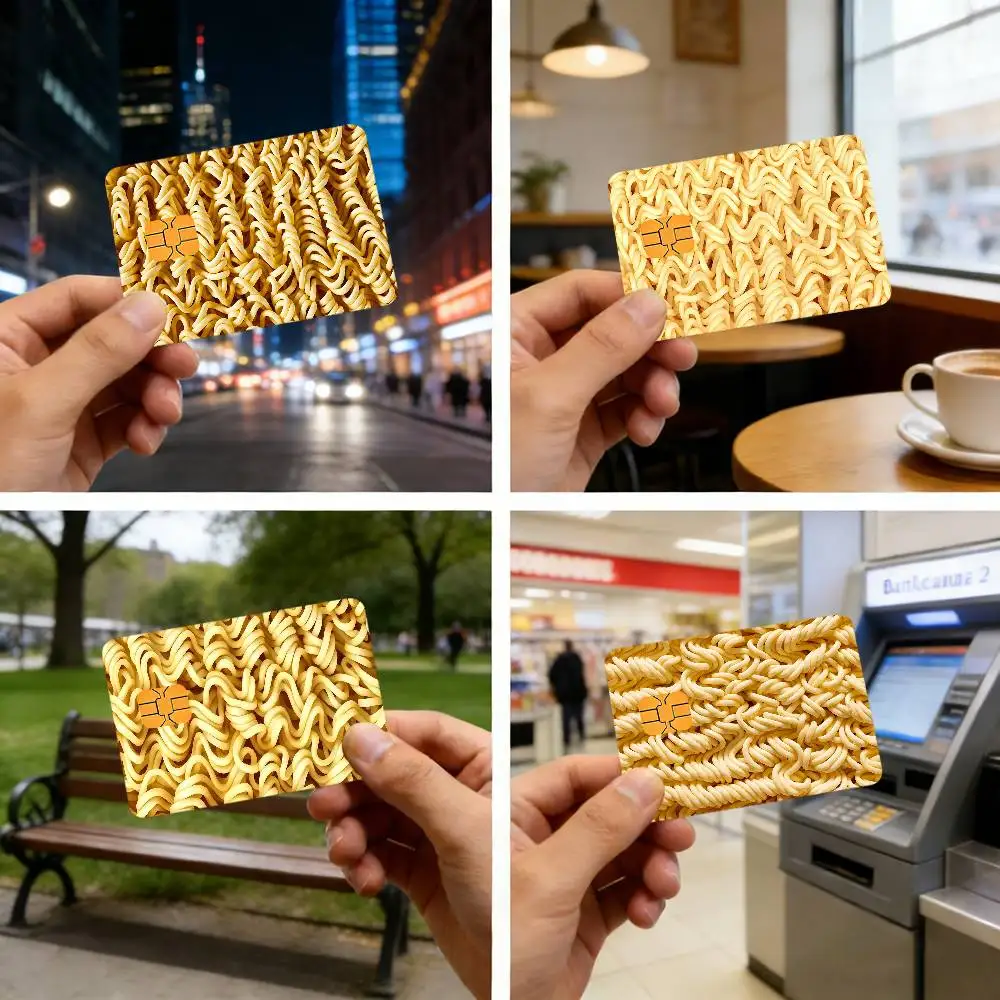 Funny Instant Noodles Bank Card Sticker Film Skin Cover for Debit Credit Bank Cardultra-Thin and Fade-Resistant