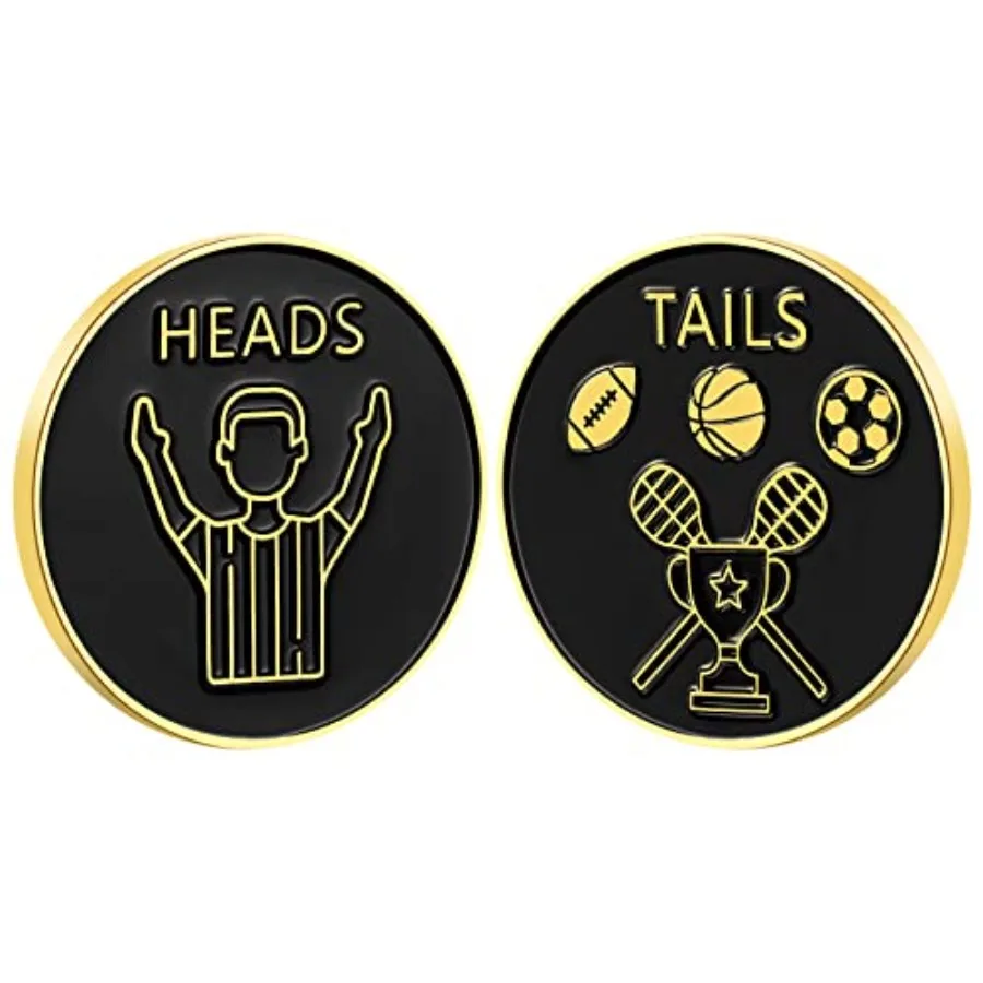 2 Pieces Referee Flip Coin Soccer Referee Portable Anti Rust Hard Alloy Referee Judge Toss Coins with Case for Football Soccer