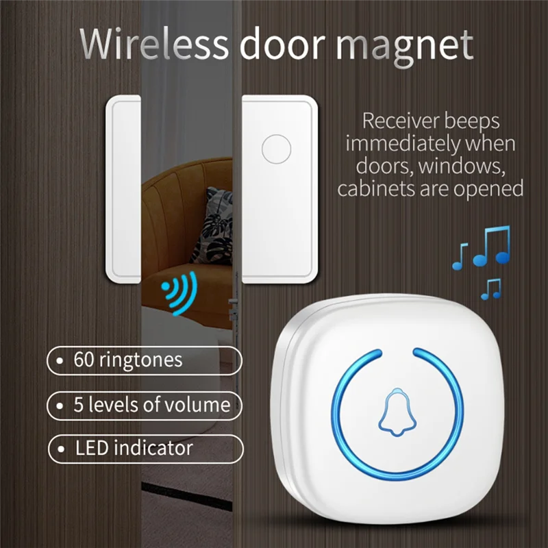 ABSQ-разделенный датчик двери и окна, дверной магнитный датчик, защита 60 песен, защита от кражи, напоминание о объемом ЕС