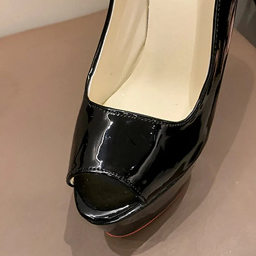 Big Size 35-42 Women Peep Toe Sexy Solid Flock Party Pumps 2025 Platform Super High Heels 16cm Shoes Female Shallow Wedding Red