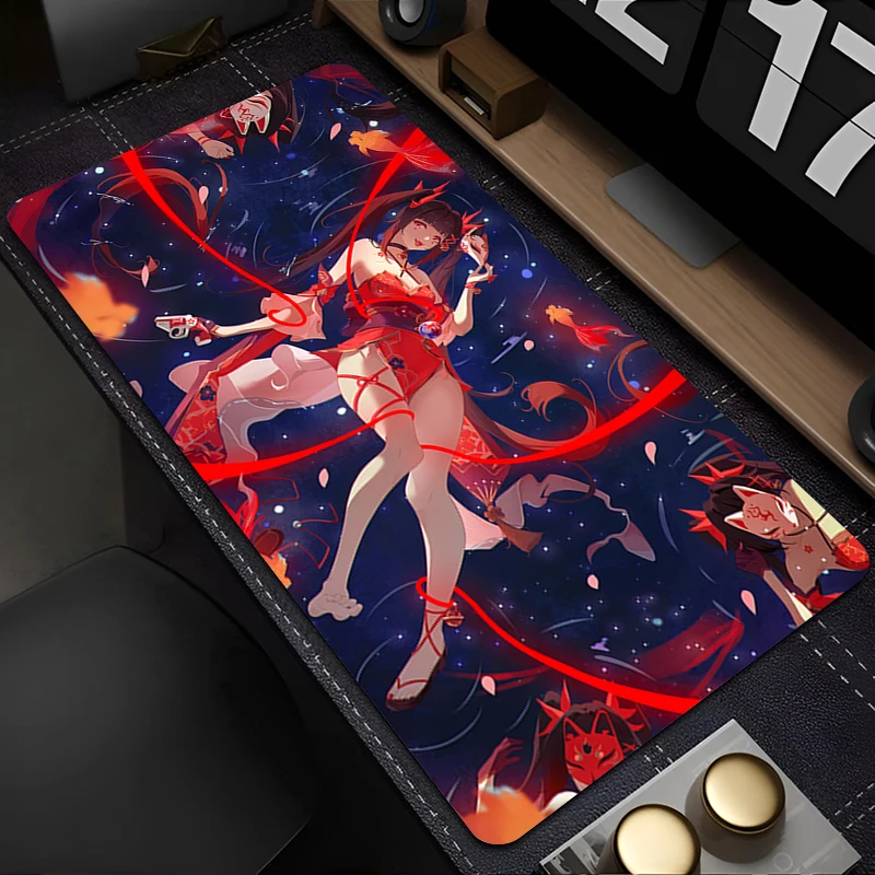لوحة ماوس أنمي ملحقات الألعاب H-honkai Star Rail Sparkle Office لوحة مفاتيح كبيرة حصيرة مكتبية للكمبيوتر الشخصي وسادة مطاطية ممتدة