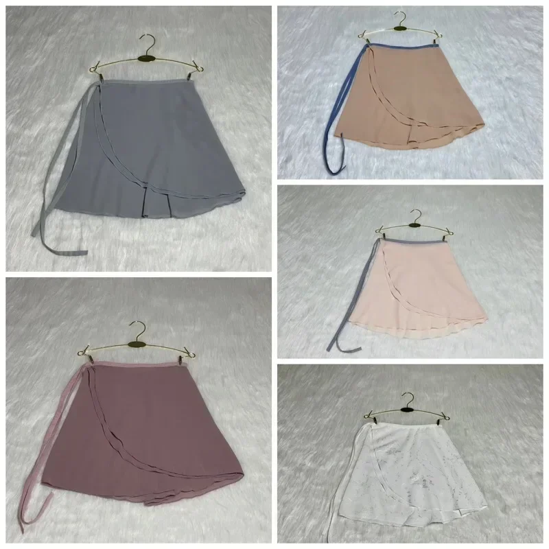 Women Ballet Small Apron Tutu Girls High Quality Chiffon Solid Color Practice Leotard Skirt Adult Elegance Ballet Dancing Dress