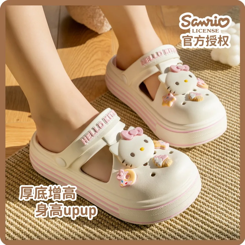 

Original Sanrio New Original women Kulomi HelloKitty summer children's princess slippers Family Matching Shoes