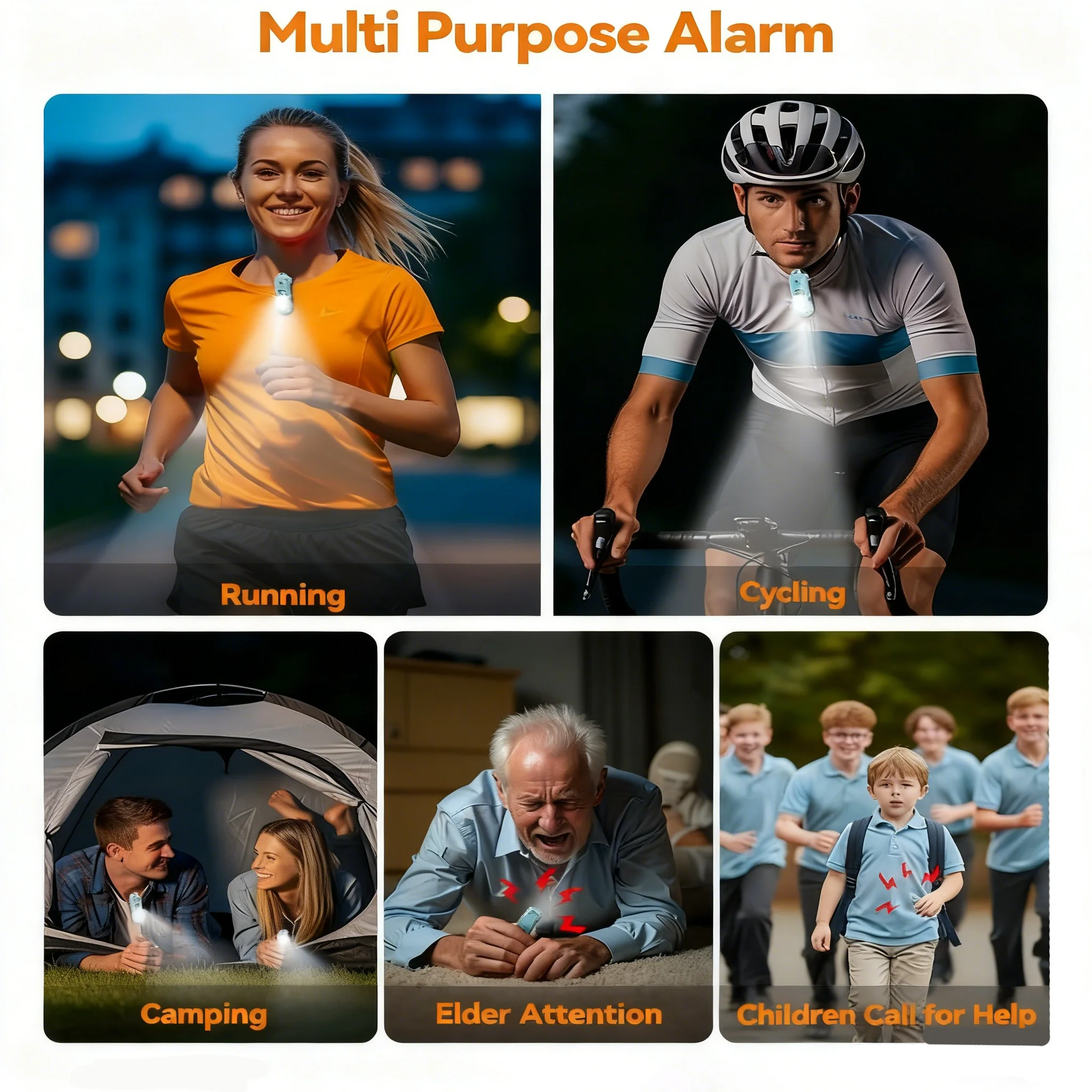 

Перезаряжаемая сигнализация для женщин и детей, сигнализация для самообороны со светодиодной подсветкой, 130 дБ, громкий сигнал SOS, устройство для экстренного оповещения о безопасности, брелок для ключей