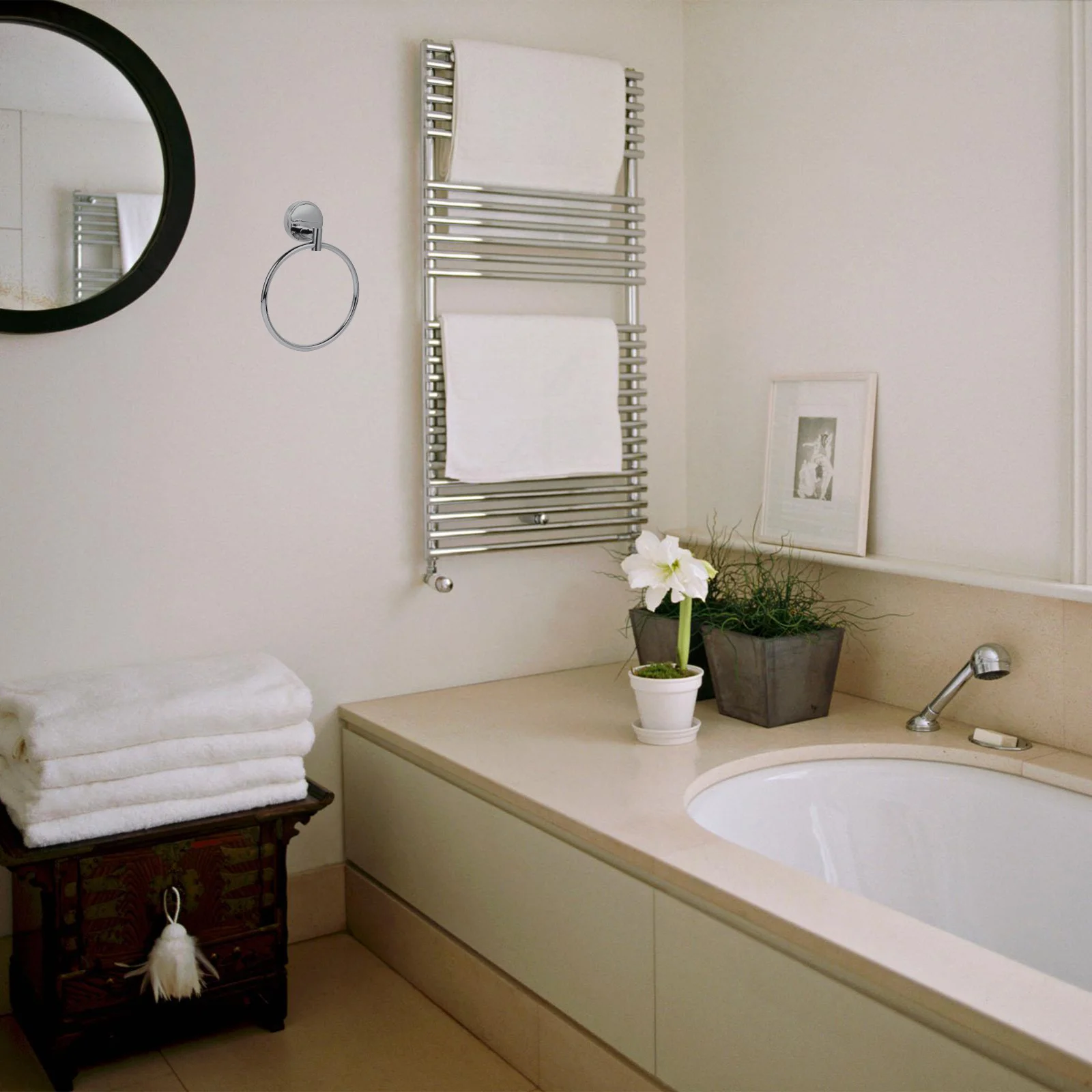 

Bathroom Towel Rack Stainless Steel Creative Design Elegant Decorative Hook Ring for Kitchen Home Hotel Bathroom Towel