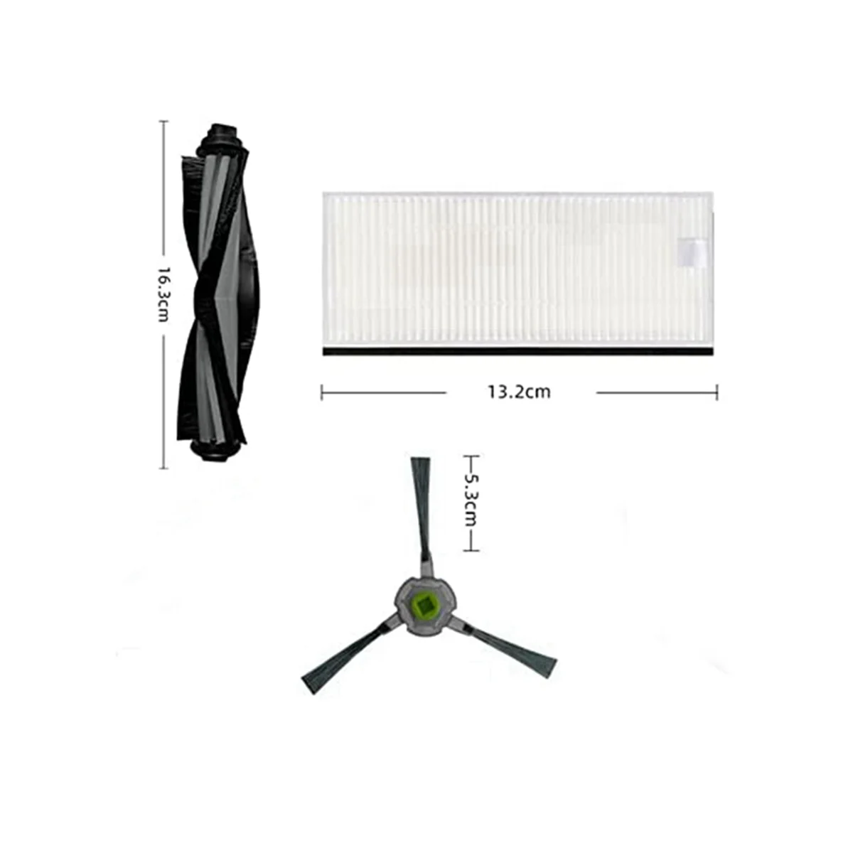 Аксессуары для робота Ecovacs Deebot OZMO U2 / U2 Pro/DGN22, фильтр НЕРА, основная боковая щетка