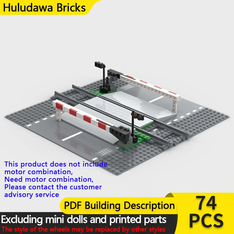 نموذج عرض الشارع MOC قوالب بناء السكك الحديدية مسار واحد معبر وحدات التكنولوجيا الأطفال هدايا العيد تجميع اللعب البدلة #1
