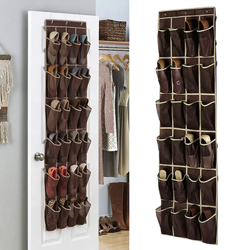 24 Pockets Large Folding Wardrobe Hanging Bags Cavas Organizer Closet Shoes Storage Pouch Trunk Closet Rangement For Shoes Toy