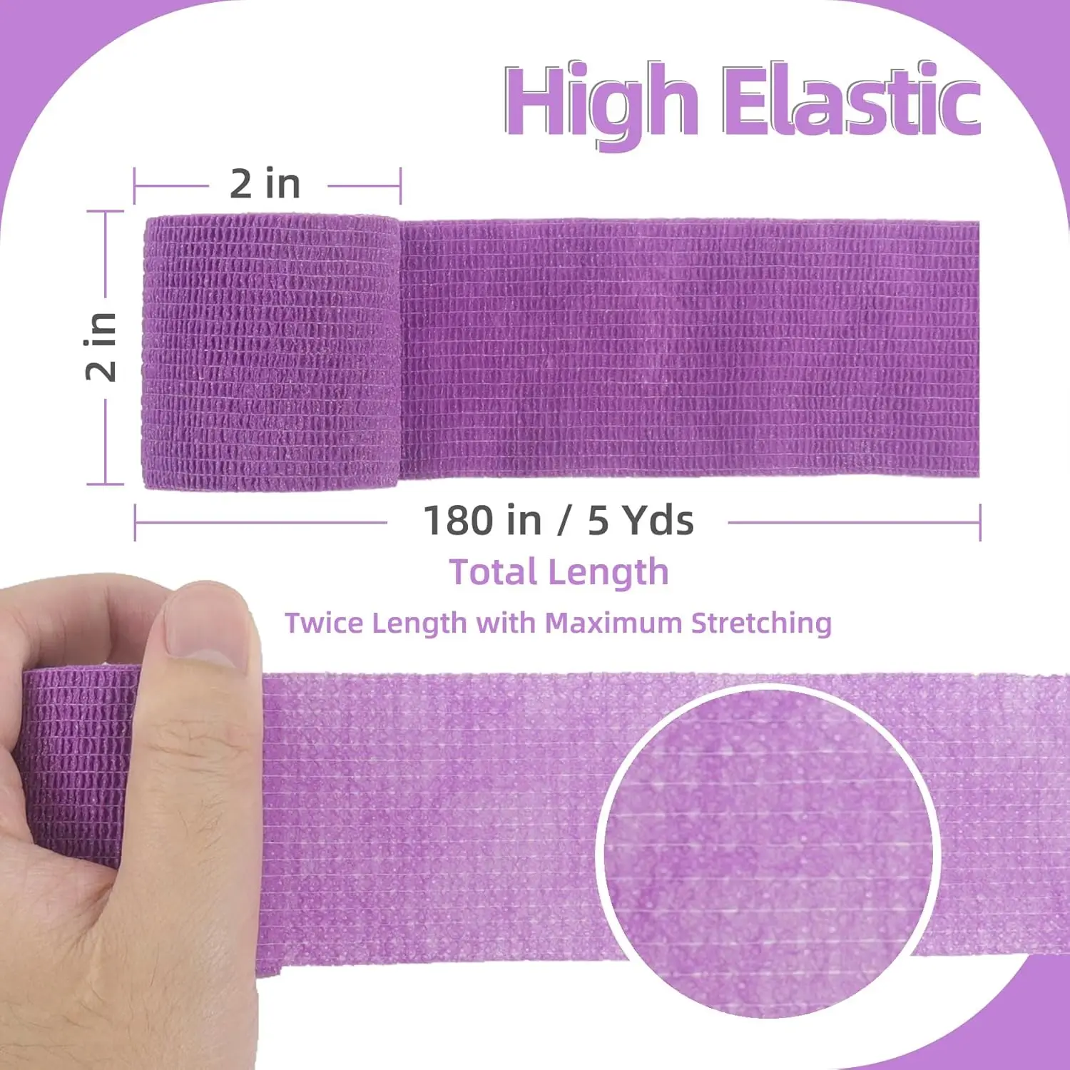 48/24/12/6/3pcs Purple Tattoo Grip Tape 5cmx4.8m Waterproof Tattoo Grip Bandage for Finger Wrist Protection Tattoo Accessories