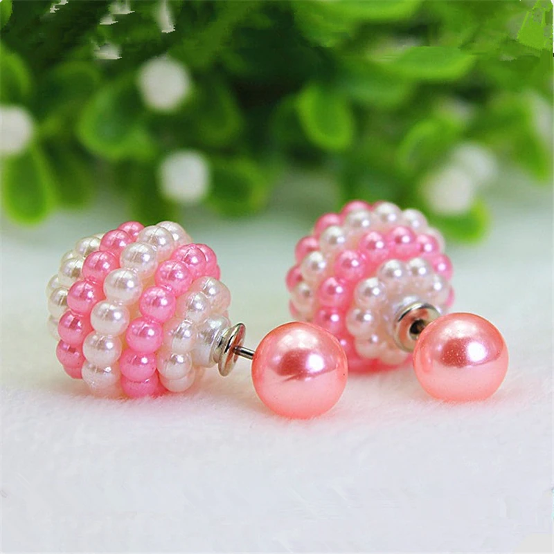 2024 Hot Fashion Jewelry Double Imitation Pearl Stud Earrings For Women Luxury Beads Statement Earrings For Women