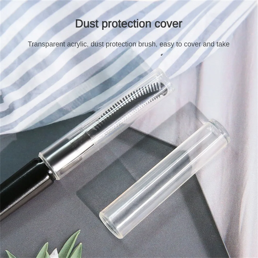 Brosse à cils avec couvercle anti-poussière transparent, brosse à mascara en silicone, portable, beau travail, santé et beauté