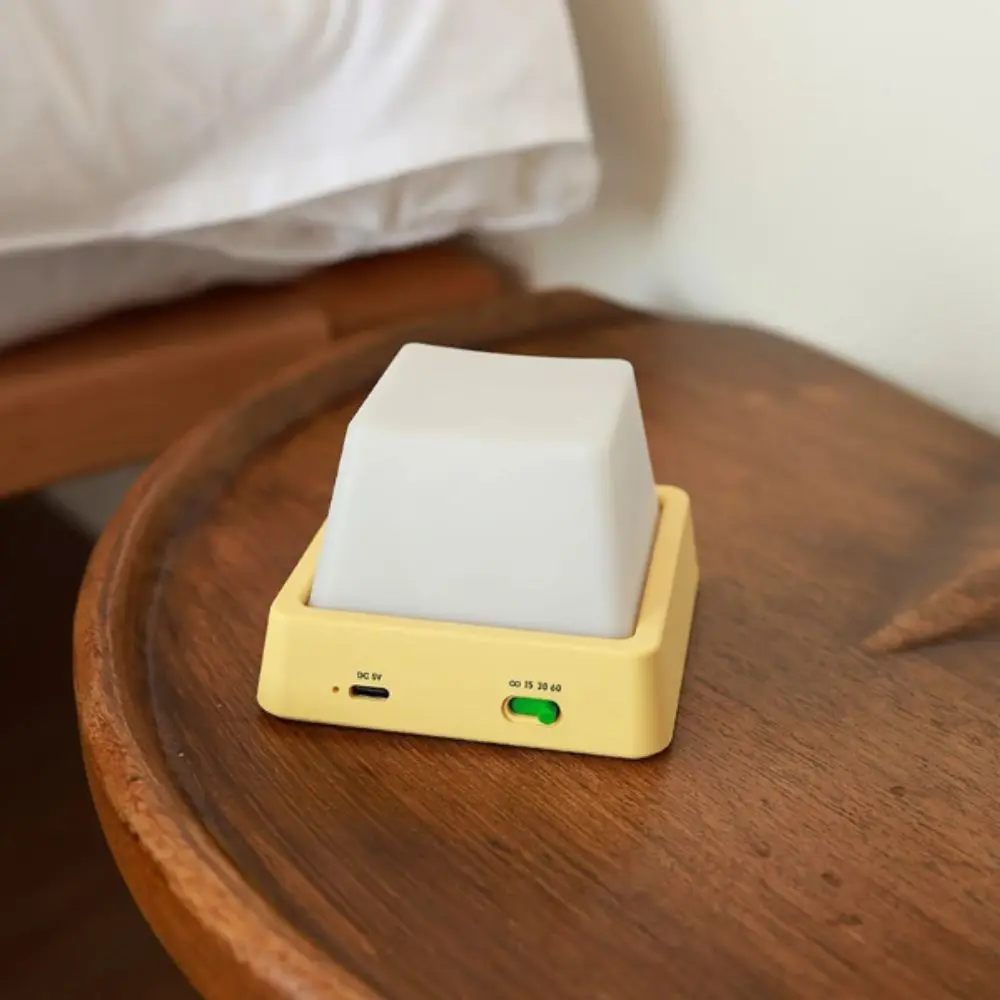 

Simple Design LED Night Lights Press Switch High Quality USB Rechargeable Lamp Timing Function Keyboard Shape Bedside Table Lamp