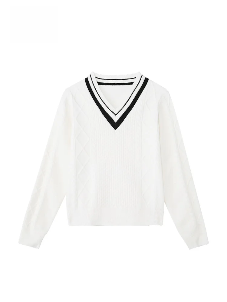 

Женский свитер GOFAR оверсайз из мягкого трикотажа с V-образным вырезом, повседневный, свободного кроя, с длинными рукавами, дышащий, комфортный, модный