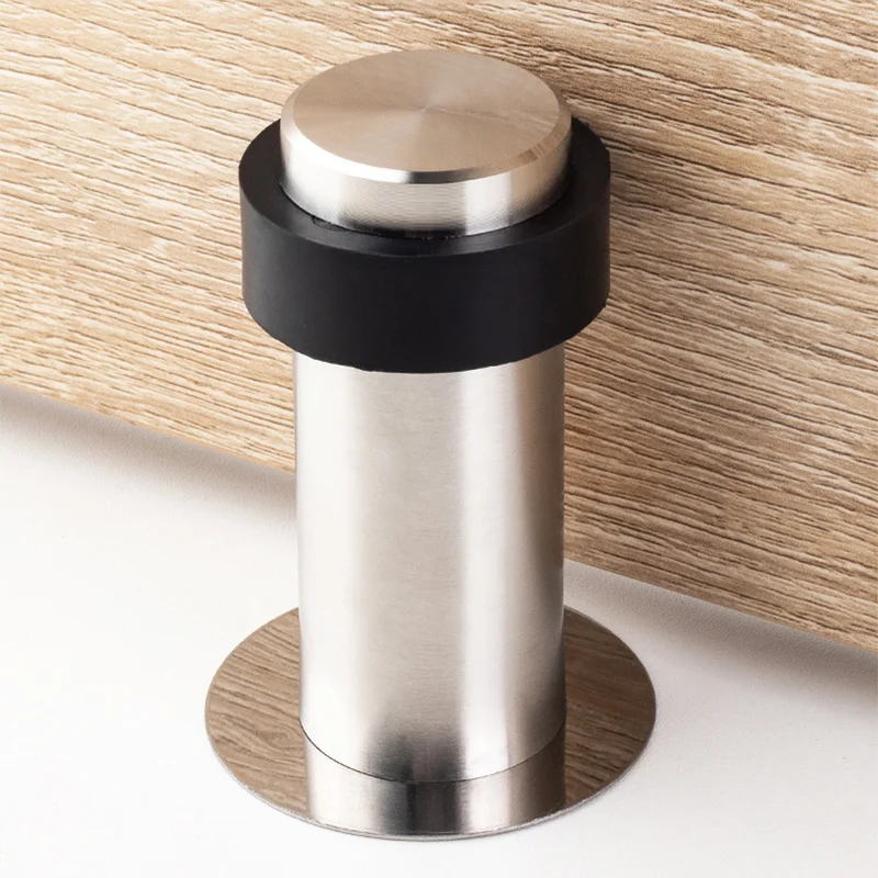 Stainless Steel Mute Door Stopper Household Floor Buffer Punch/No Punch Door Top Cylindrical Door Stop 46/60/80/100/120MM