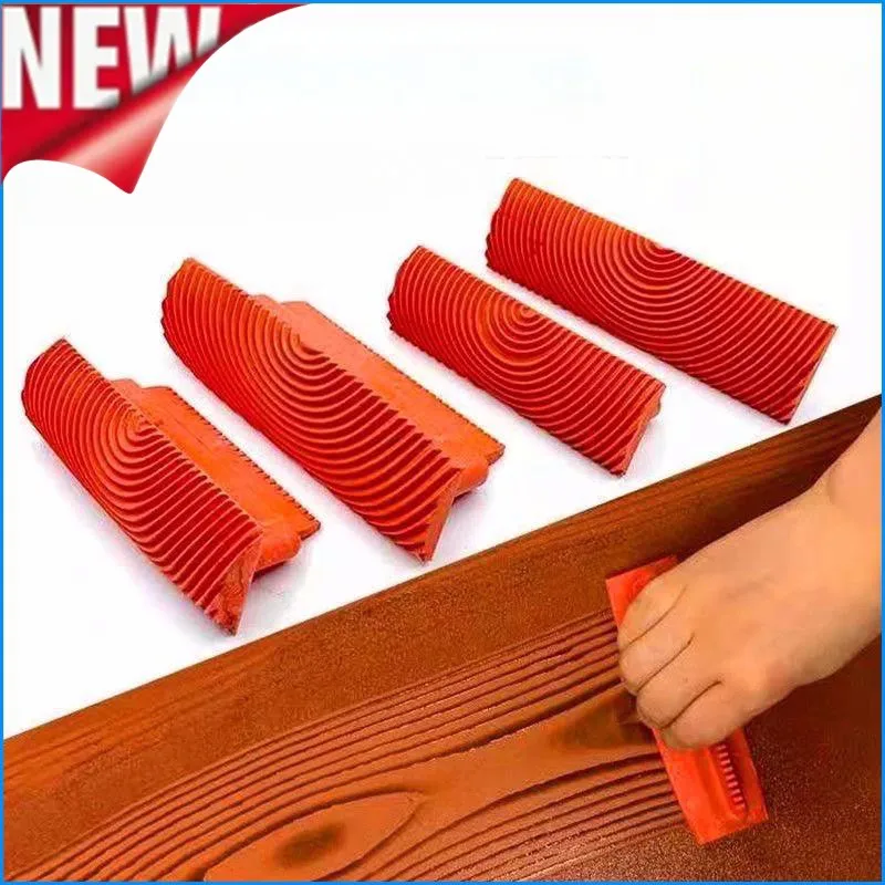 

New Rubber Texture Roller Brush Imitation Wood Graining Wall Painting Tools Art Embossing DIY Graining for Wall Room Art Decor