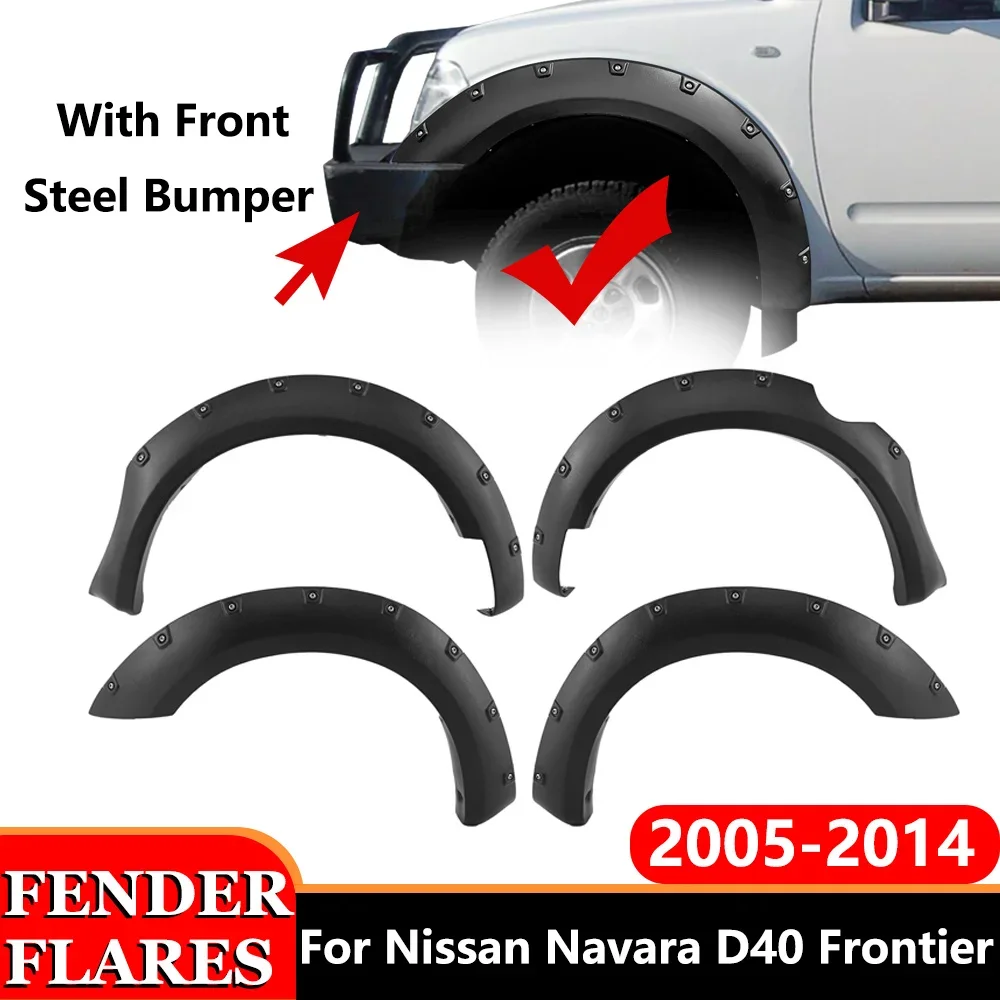 

Matte Black Wheel Arch Guard Fender Flares Mudguards for Nissan Navara D40 2005 2006 2007 2008 2009 2010 2011 2012 2013 2014