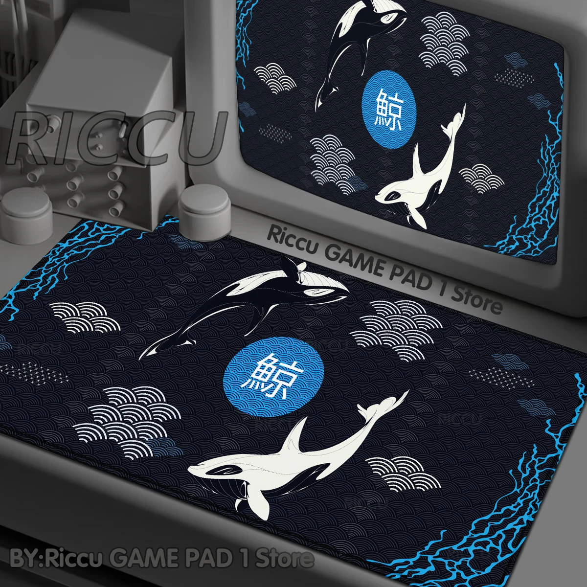 

Black Sea Whale Large Gaming Mouse Pad Computer Keyboard Pad Anti-Slip Natural Rubber Office Deskmat Gamer Accessories Deskpad
