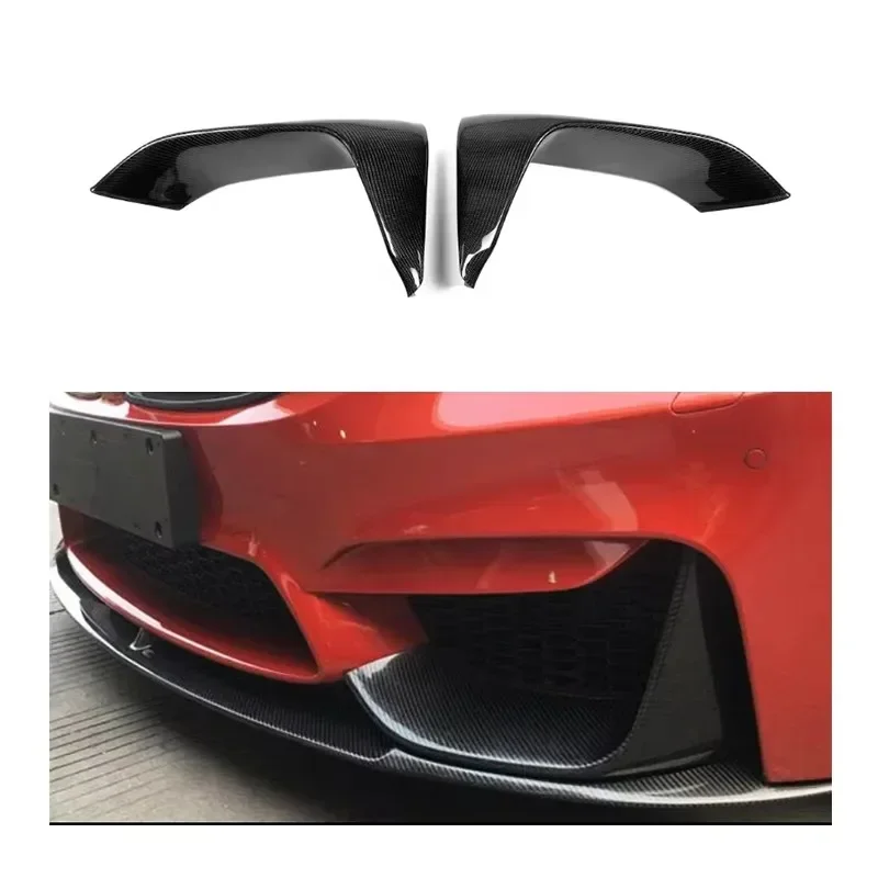 

New! Dry Carbon Fiber Front Diffuser Corners for BMW F80 F82 F83 M3 M4 2014-2020 MP Front Bumper Lip Wraps Body Kits Car Accesso