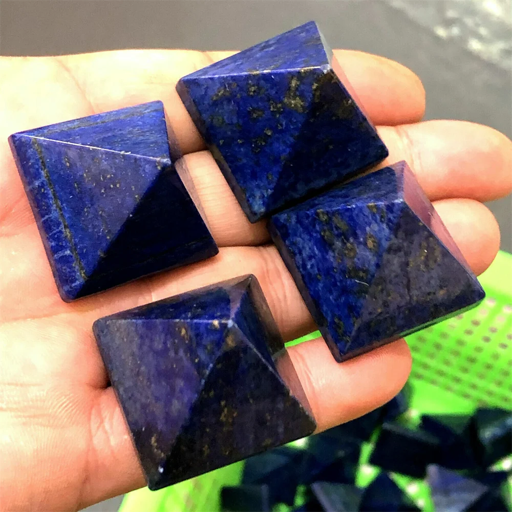 Natural Lapis Lazuli Pyramid,Quartz Crystal Ore Carved Pyramid,Mineral Reiki Healing Stone,Meditation Demagnetization Divination