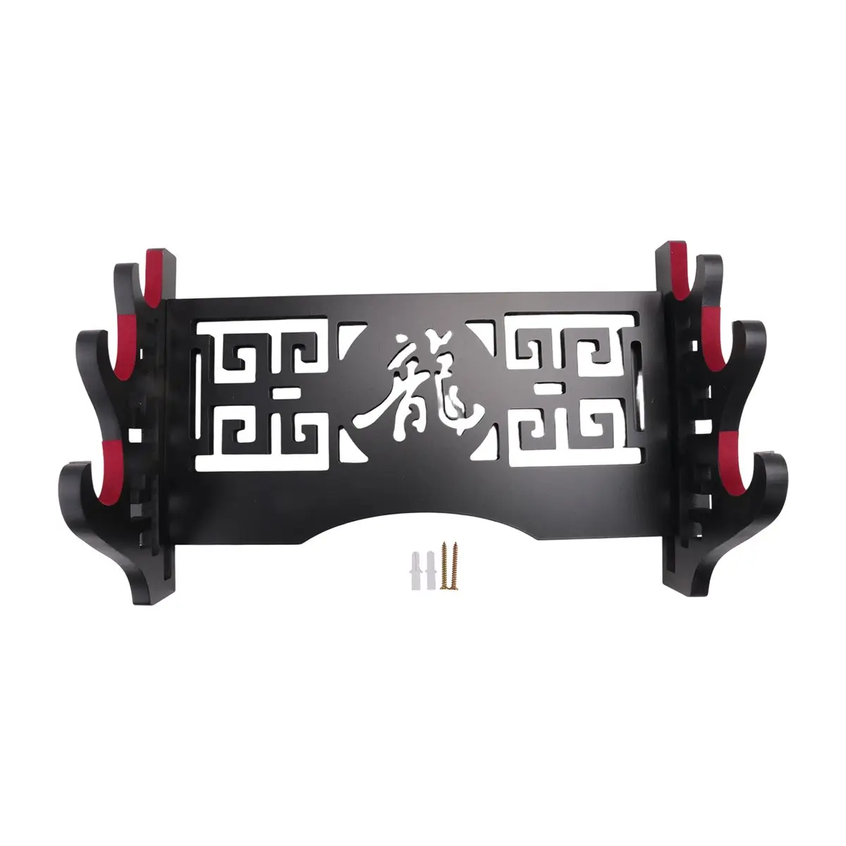 【STOCK】Velvet Protect Sword Wall Mount Sword Holder Display Stand with Felt Strips for Katana Wakizashi (3 Tier Dragon )